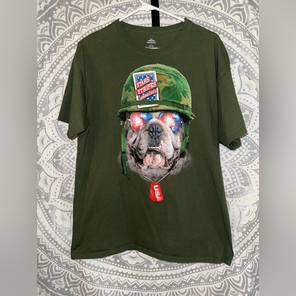 Green Camouflage Bull Dog T-Shirt